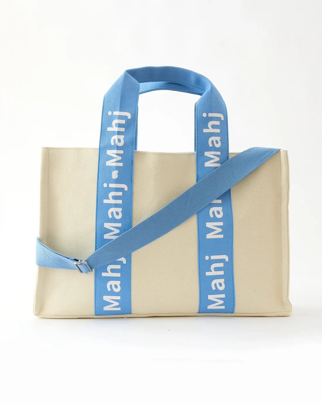 Light Blue Mahj It All bag with crossbody strap