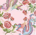 Bespoke Mahjong Year of the Dragon Pink Blush mahjong mat laid flat, pastel dragons and pink roses on a blush background