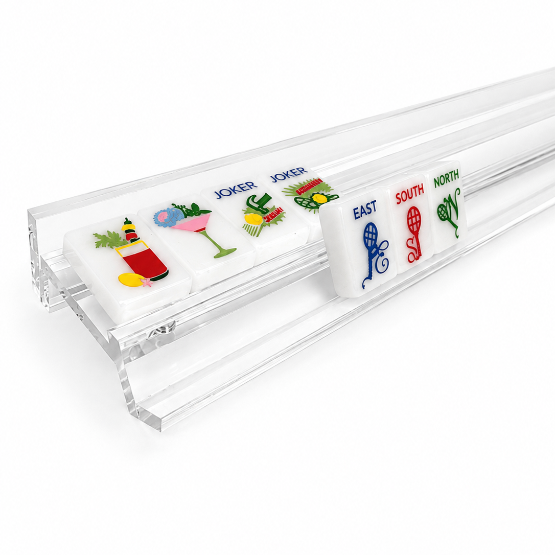 Clear acrylic rack with tiles