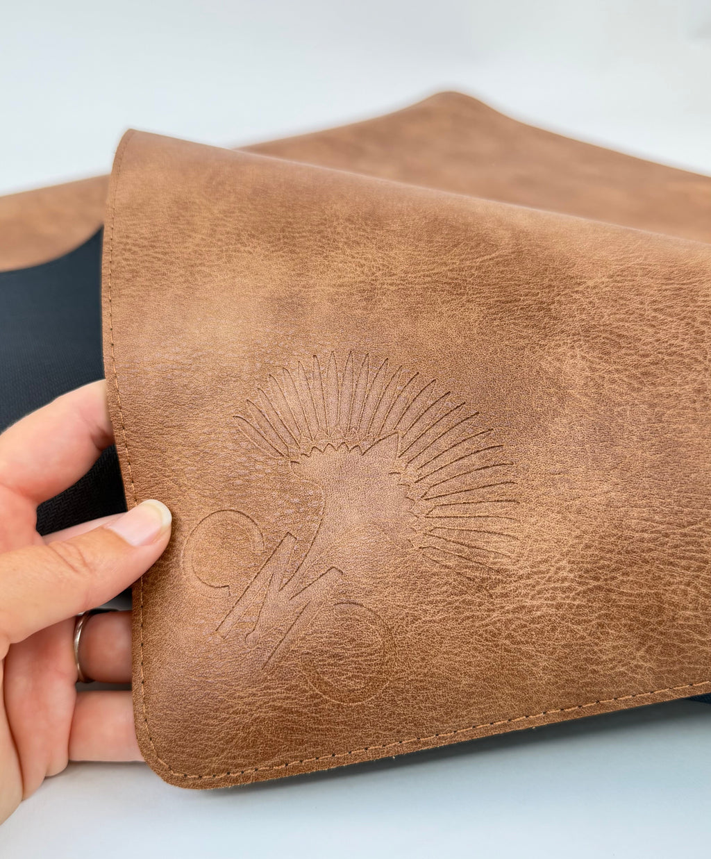 Charleston Mahjong Club brown vegan leather mat