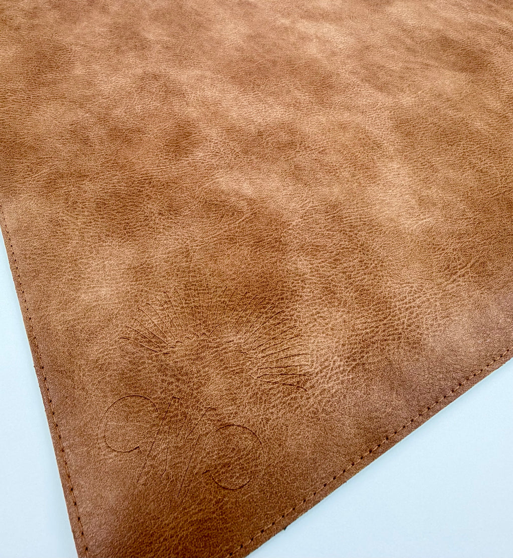 Charleston Mahjong Club brown vegan leather mat