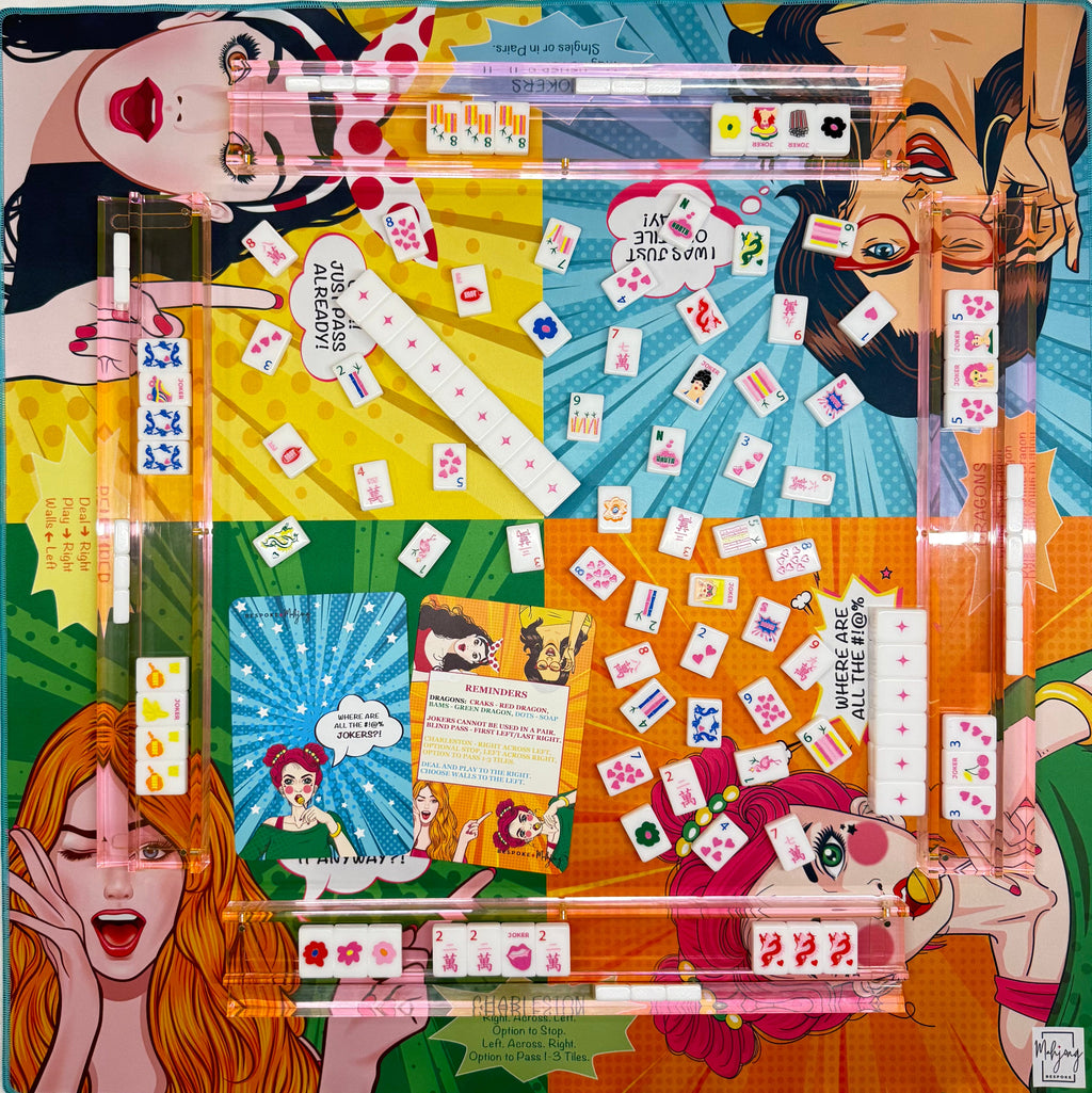 Girl Talk pop-art side in play with tiles and racks; tiles and racks sold separately