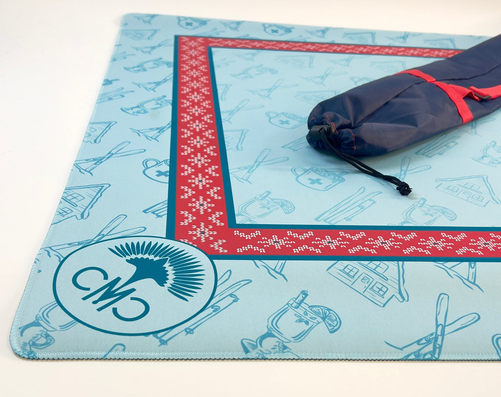 Charleston Mahjong Club Ski Club mat, red sweater border