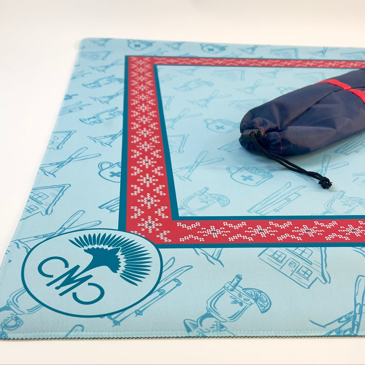 Charleston Mahjong Club Ski Club mat, red sweater border