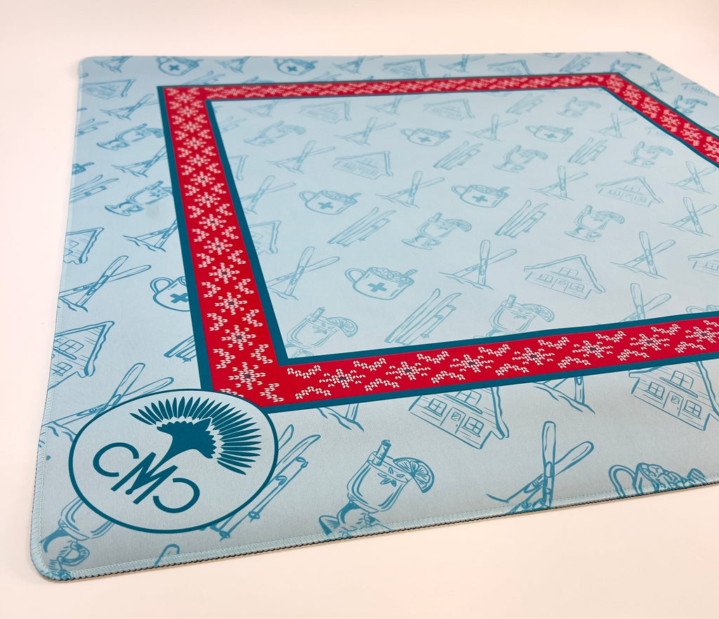 Charleston Mahjong Club Ski Club mat, red sweater border