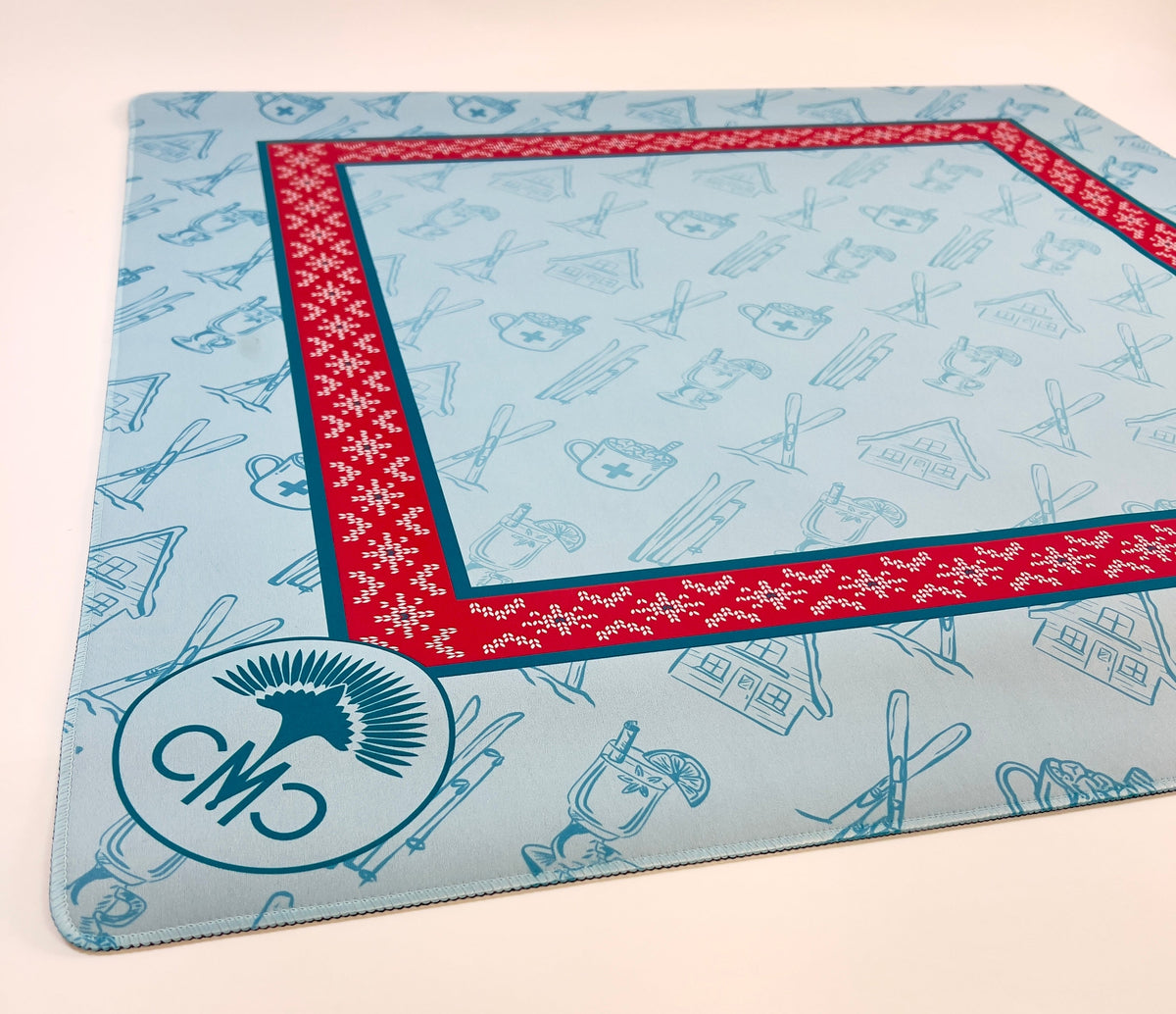 Charleston Mahjong Club Ski Club mat, red sweater border