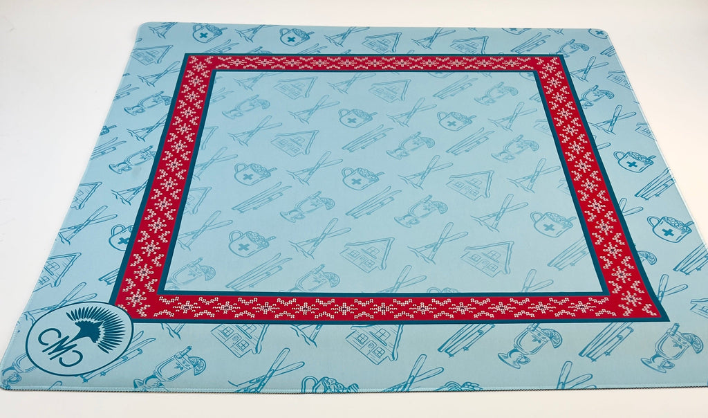 Charleston Mahjong Club Ski Club mat, red sweater border
