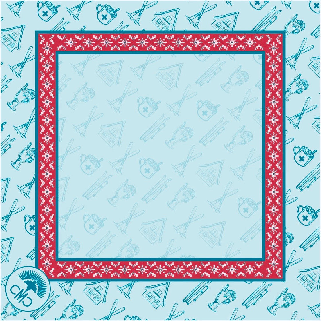 Charleston Mahjong Club Ski Club mat, red sweater border
