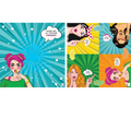 Bespoke Mahjong Girl Talk double-sided mahjong mat showing both pop-art sides