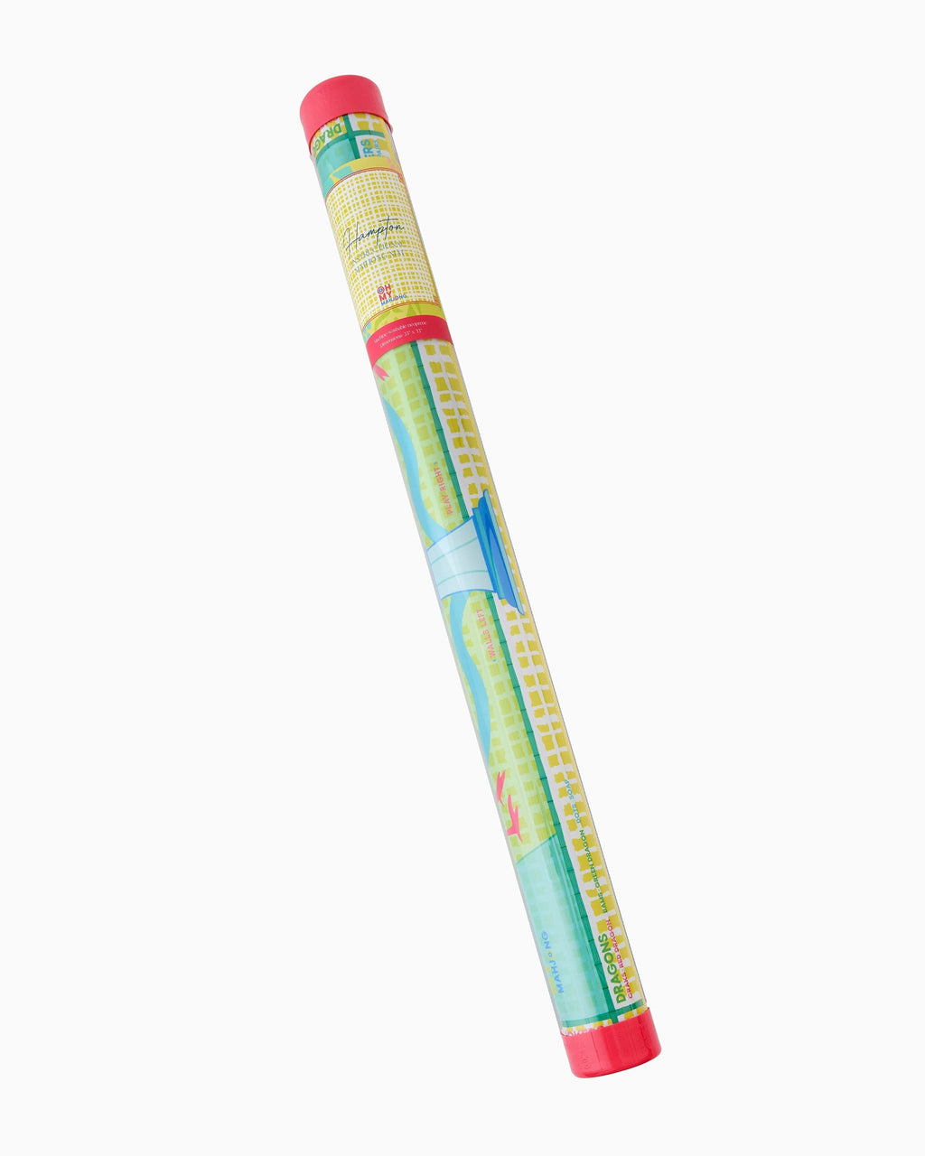 Oh My Mahjong Hampton mat storage tube labeled Instructional Mahjong Mat