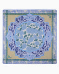 Oh My Mahjong Luna instructional mahjong mat laid flat, blue and white hydrangeas and porcelain motifs