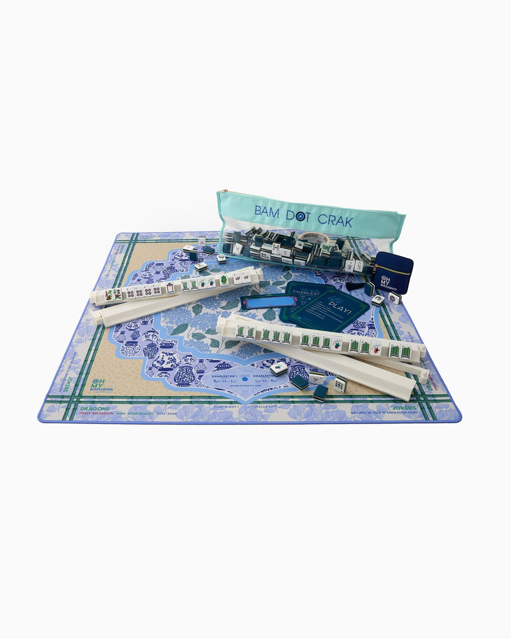 Luna mahjong mat styled for game night