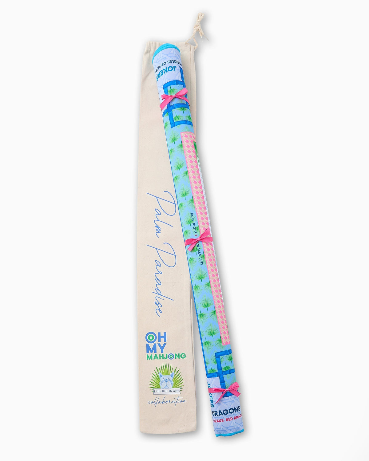 Oh My Mahjong Palm Paradise mat canvas carry bag