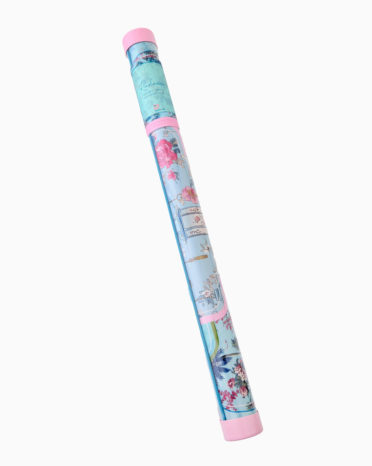 Oh My Mahjong Radiance mat storage tube labeled Instructional Mahjong Mat