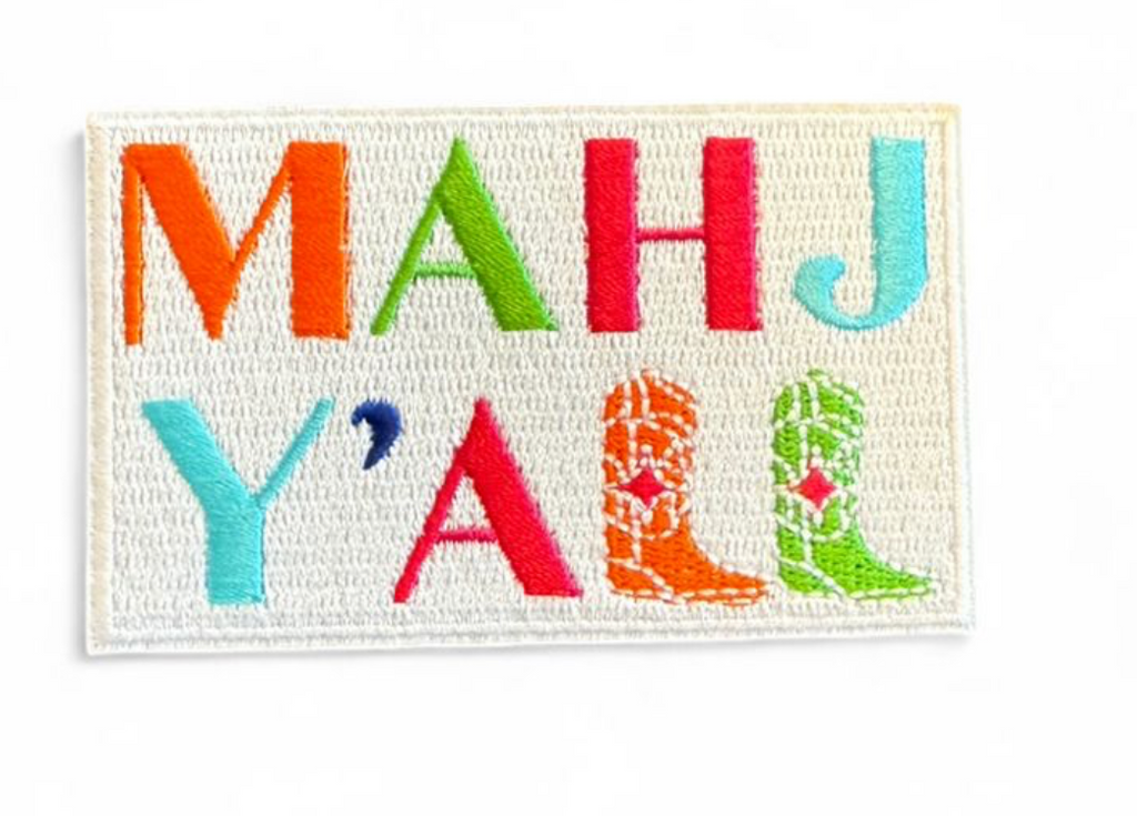 Mahj Y'all self-adhesive patch included with the Patch Perfect tote