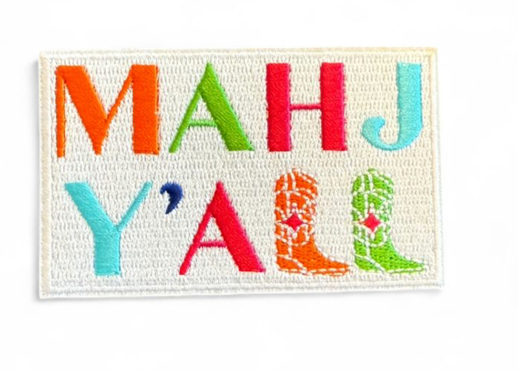 Mahj Y'all self-adhesive patch included with the Patch Perfect tote