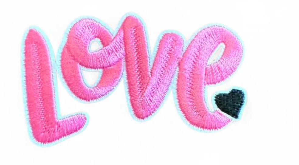 Love self-adhesive patch included with the Patch Perfect tote