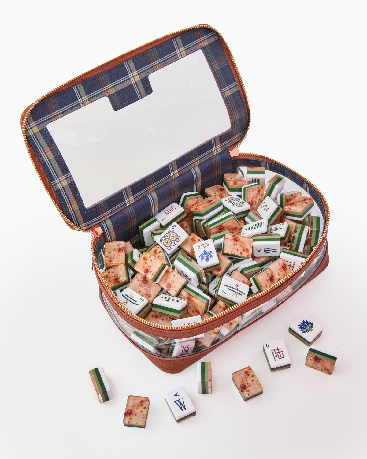 Heritage tiles in an open carrying case; case sold separately