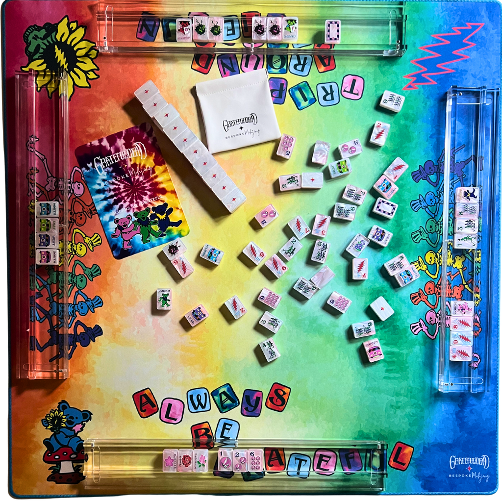 Grateful Dead tiles in play on the rainbow tie dye side; tiles sold separately