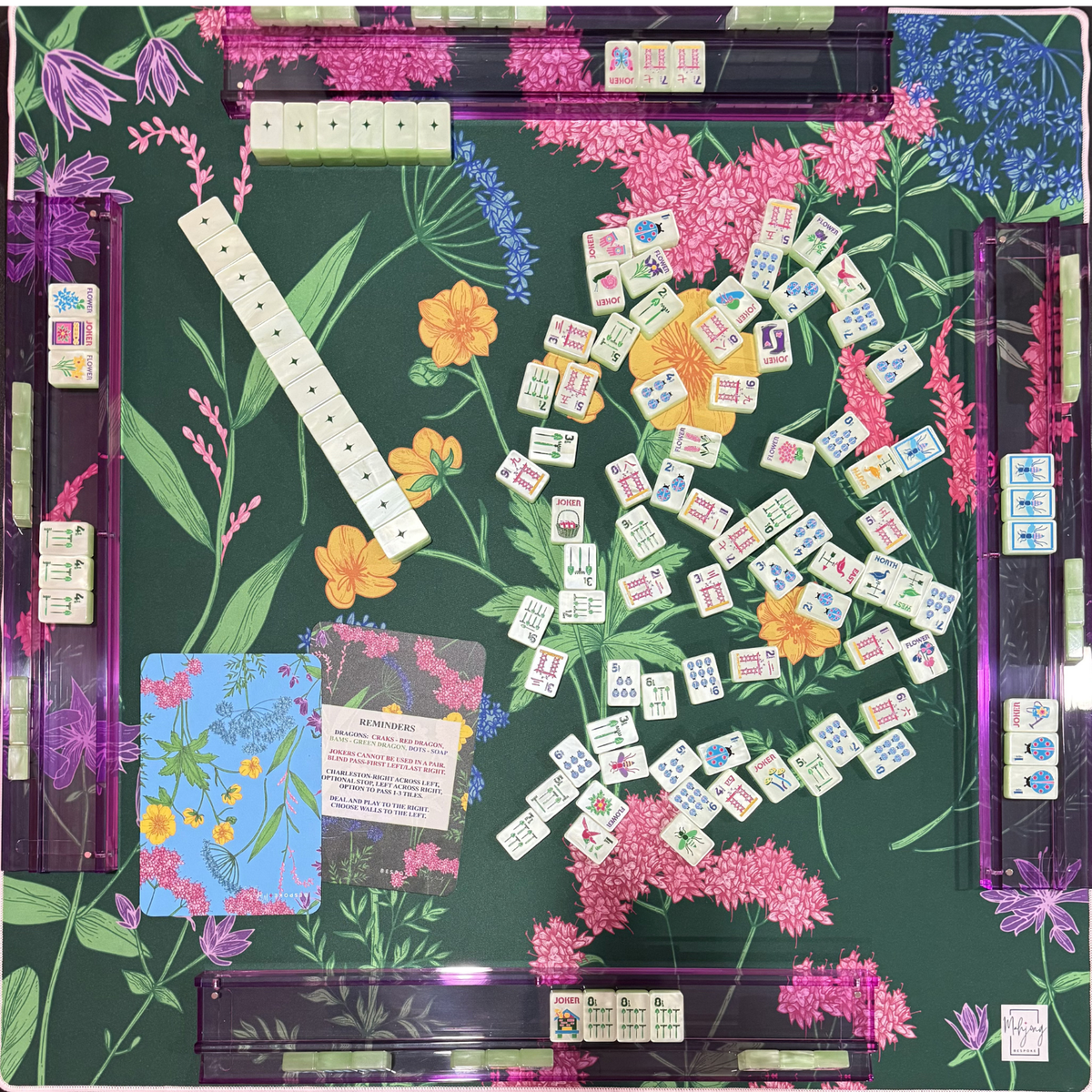 Garden Glow Emerald Green mat set up with Garden Glow tiles and racks; tiles and racks sold separately