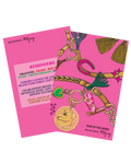Bespoke Mahjong Year of the Horse tile shufflers, set of 2, gold chains and charms on hot pink