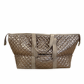 Bespoke Mahjong Patch Perfect quilted tote in brushed gold, view 1