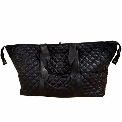 Bespoke Mahjong Patch Perfect quilted tote in midnight black, view 1