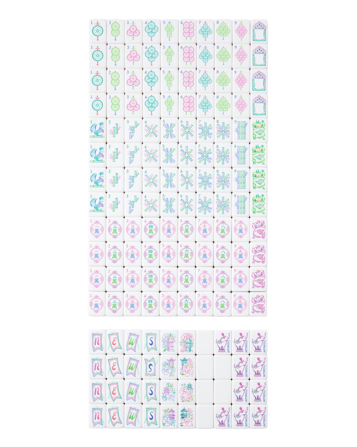 Full Amara tile set arranged by suit