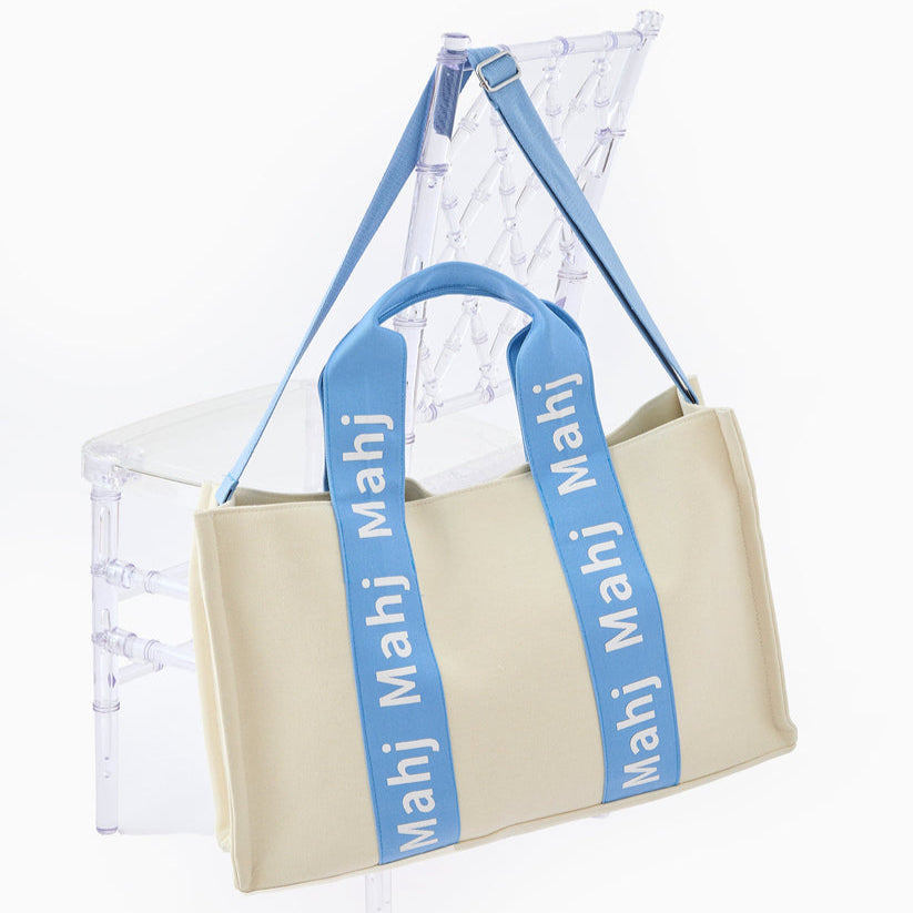 Oh My Mahjong Mahj It All bag in Light Blue, front view