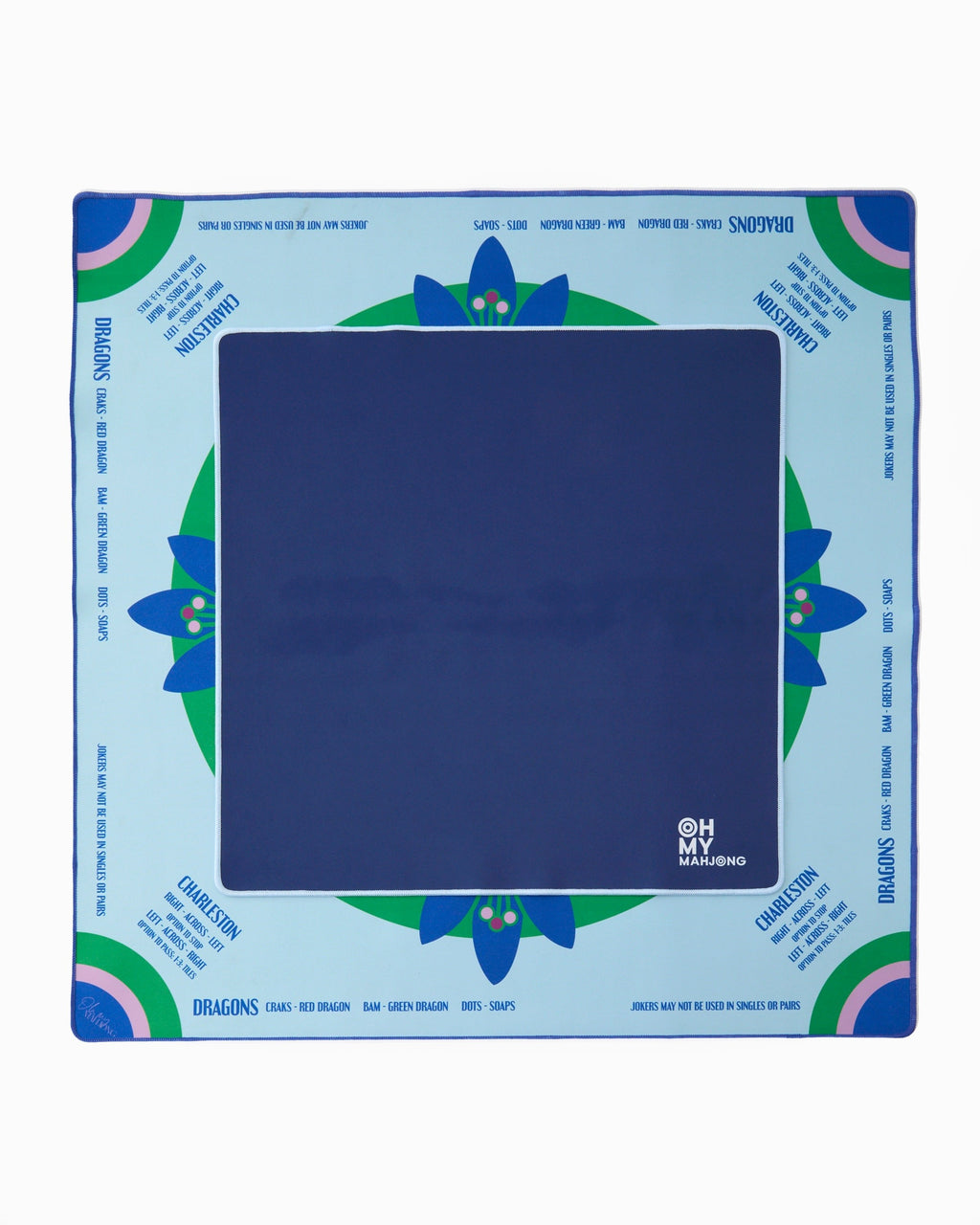 Navy 22 inch travel mat laid flat