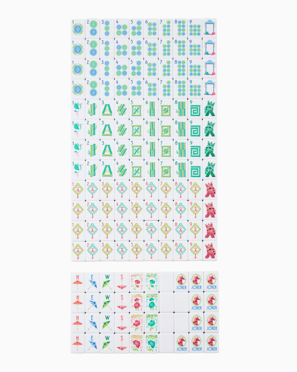 Full Pippa tile set arranged by suit