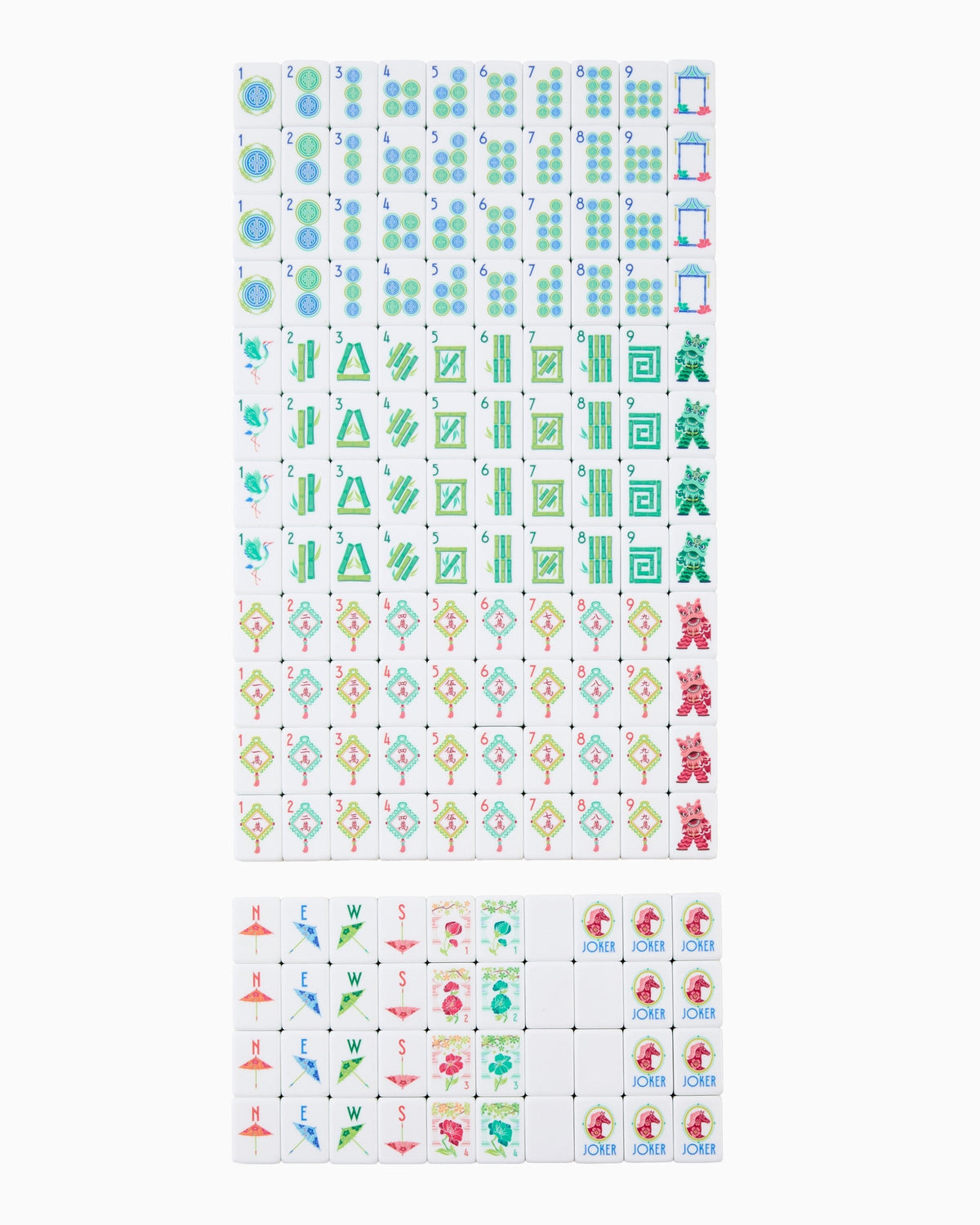 Full Pippa tile set arranged by suit
