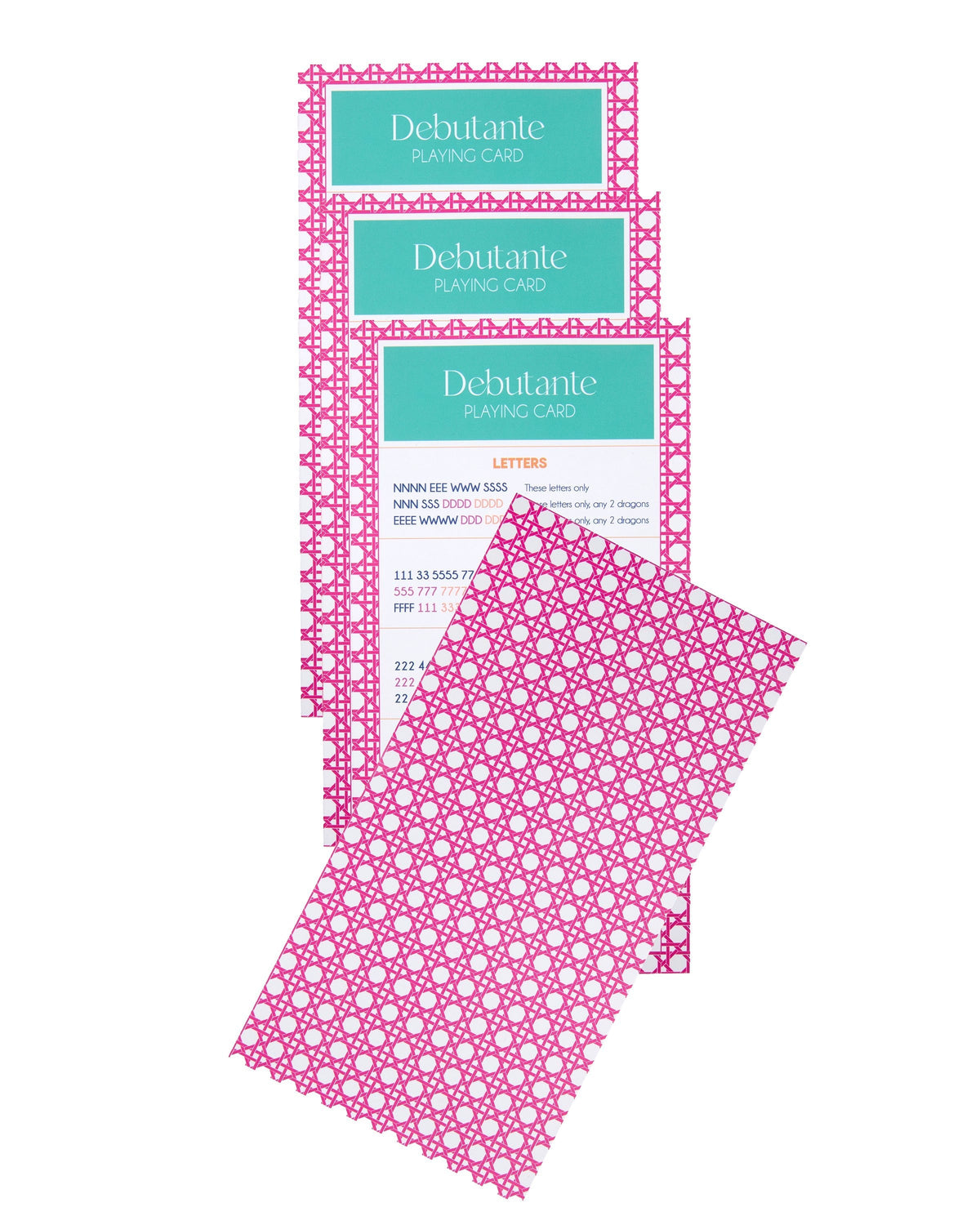 Poppy Debutante playing cards and instruction cards