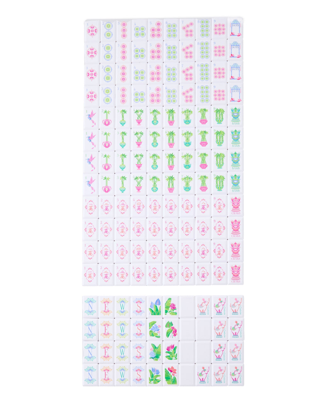 Full Poppy Debutante tile set arranged