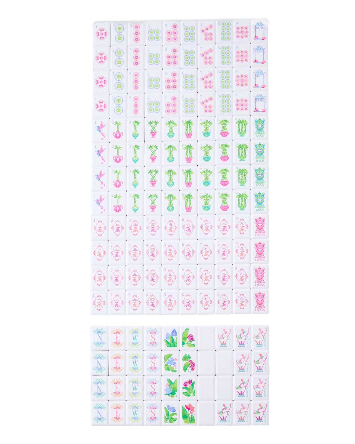 Full Poppy Debutante tile set arranged