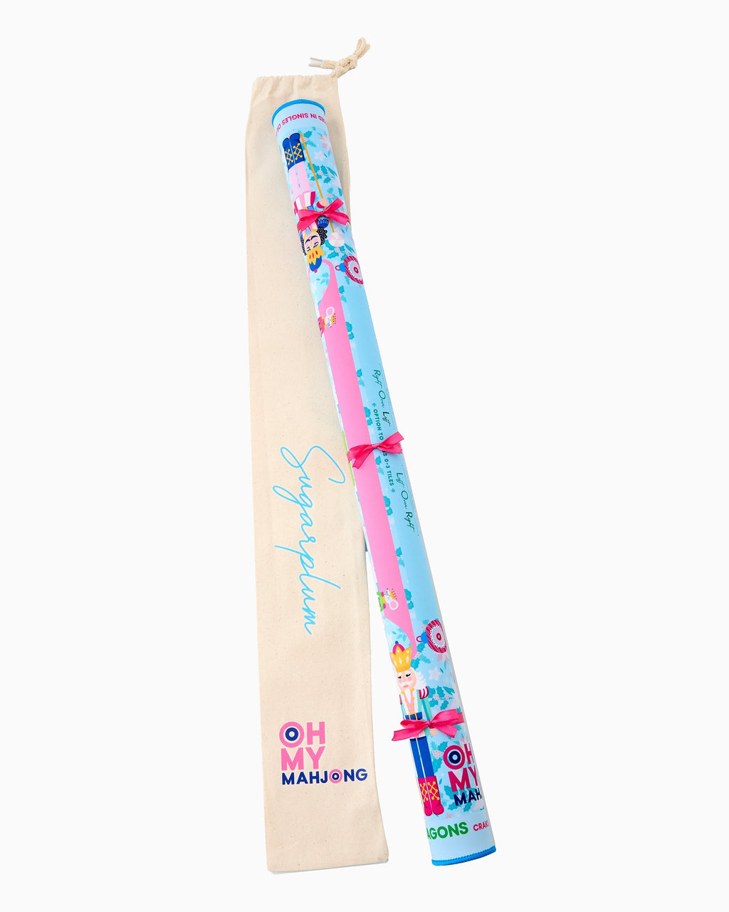 Oh My Mahjong Sugarplum mat canvas carry bag
