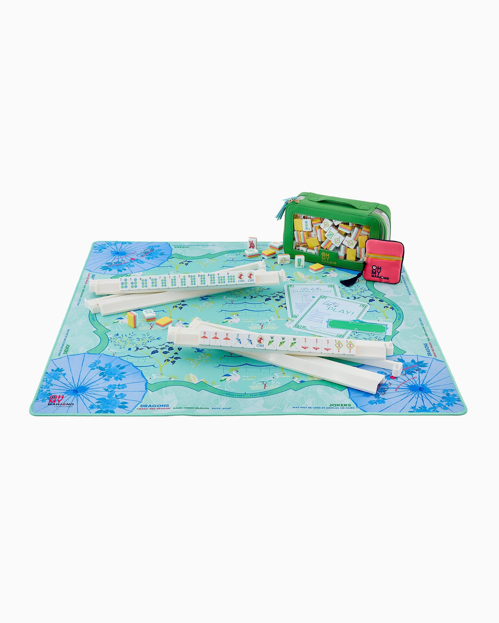 Veranda mahjong mat styled for game night