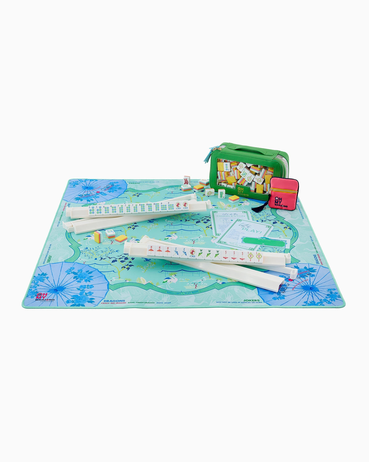 Veranda mahjong mat styled for game night