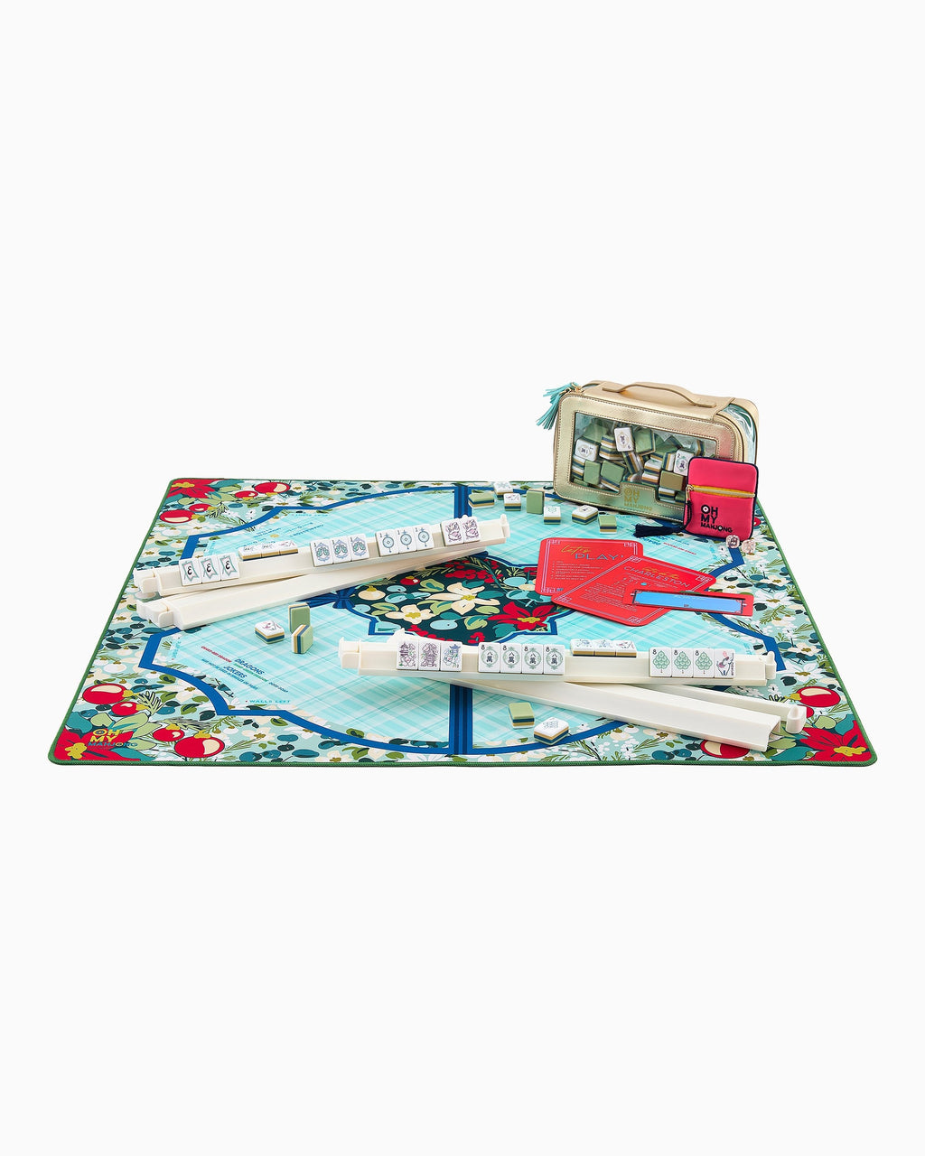 Winterberry mahjong mat styled for game night