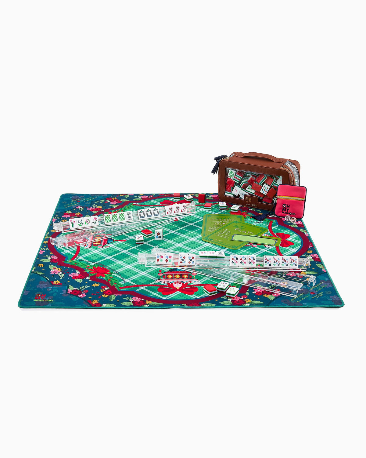 Yuletide mahjong mat styled for game night